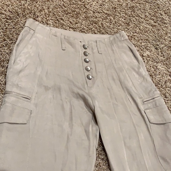 Free People Tan Sateen Pants - Women’s Size 0 - Picture 4 of 10
